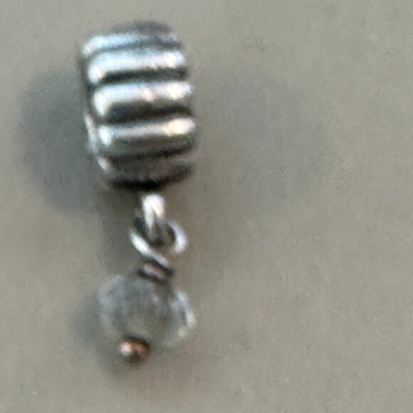 Authentic PANDORA SILVER Birthstone MARCH AQUAMARINE DANGLE CHARM - EUC - Picture 11 of 13